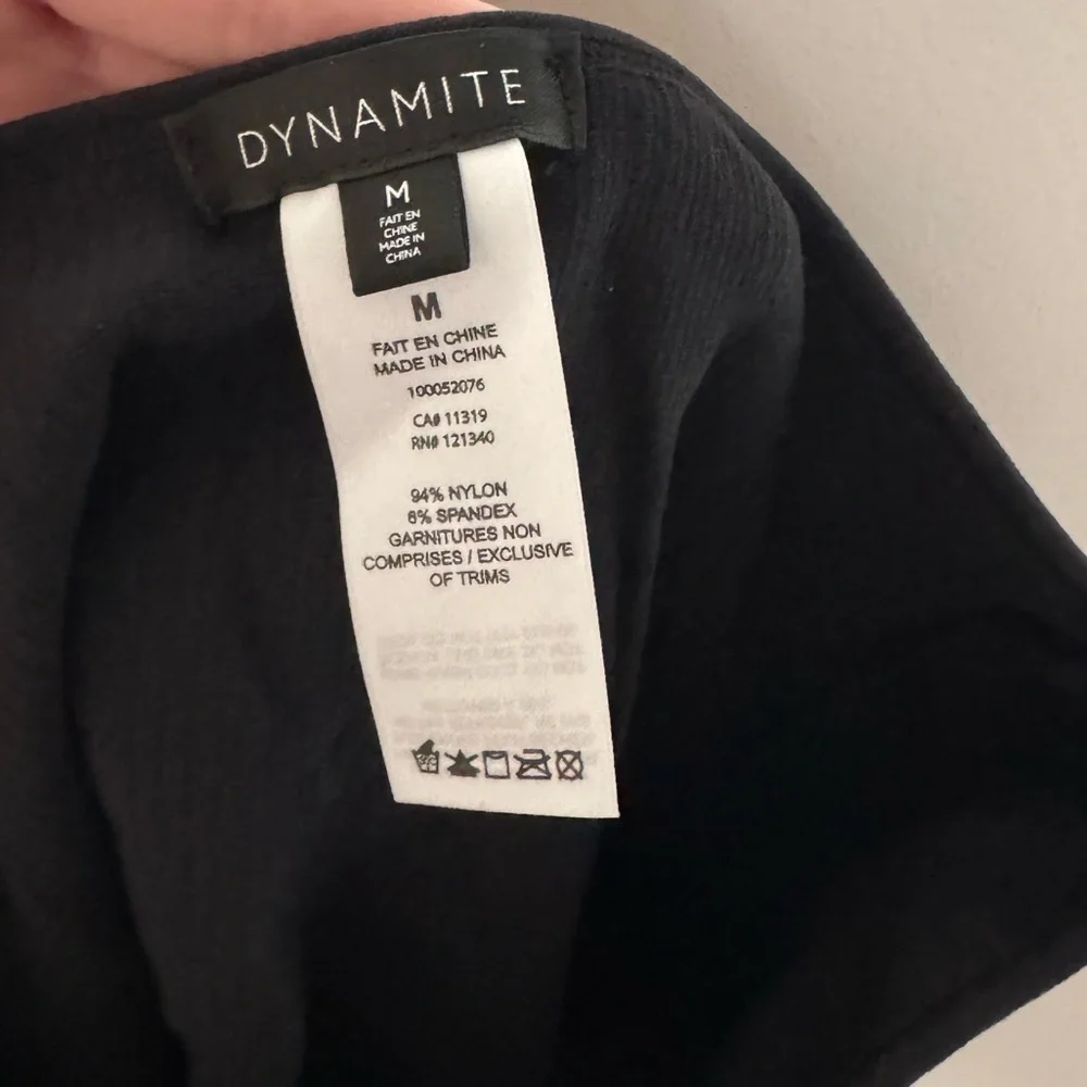 Dynamite- Ribbed Black One-Shoulder Top - Picture 7 of 8